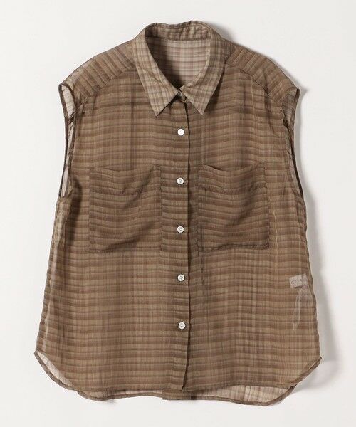 SHIPS / シップス シャツ・ブラウス | quaranciel:〈手洗い可能〉シアー チェック ノースリーブ シャツ | 詳細25