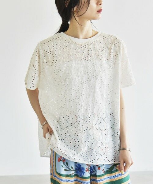 SHIPS / シップス シャツ・ブラウス | quaranciel:〈手洗い可能〉フラワー 刺繍 アイレット ハーフスリーブ プルオーバー | 詳細11