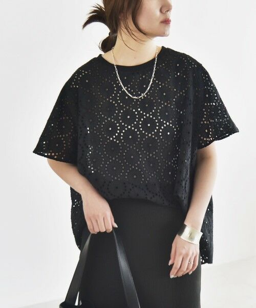 SHIPS / シップス シャツ・ブラウス | quaranciel:〈手洗い可能〉フラワー 刺繍 アイレット ハーフスリーブ プルオーバー | 詳細22