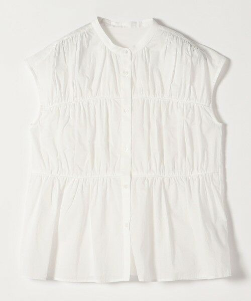 SHIPS / シップス シャツ・ブラウス | quaranciel:〈手洗い可能〉コットンボイル シアー ギャザー バンドカラー シャツ ブラウス | 詳細11