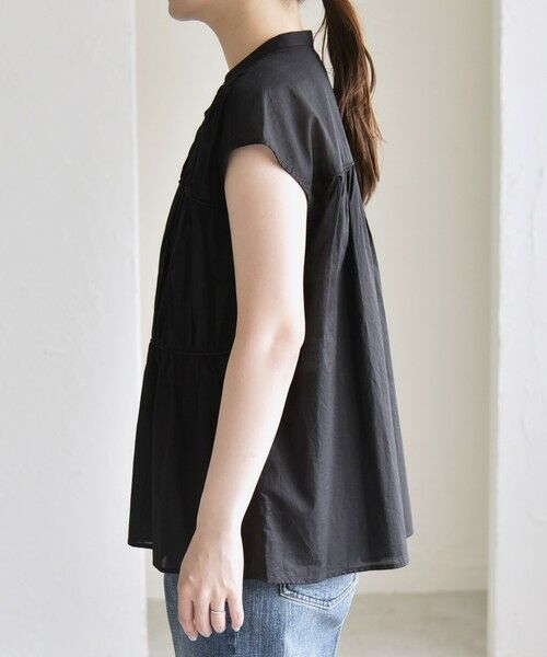 SHIPS / シップス シャツ・ブラウス | quaranciel:〈手洗い可能〉コットンボイル シアー ギャザー バンドカラー シャツ ブラウス | 詳細28