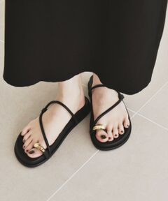 SHIPS / シップス サンダル | quaranciel: メタル サムリング ストラップ プラットフォーム サンダル