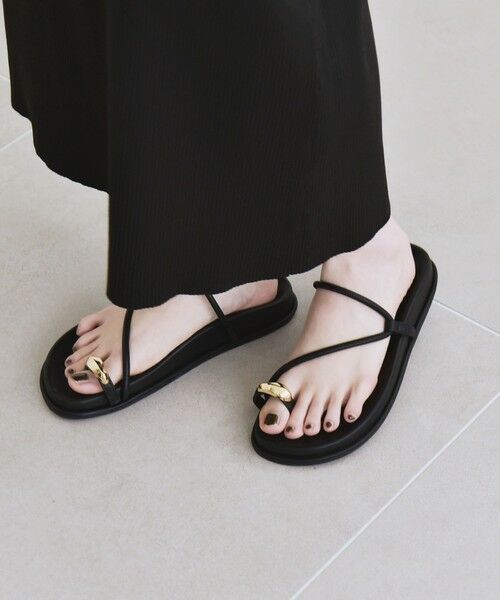 SHIPS / シップス サンダル | quaranciel: メタル サムリング ストラップ プラットフォーム サンダル | 詳細4