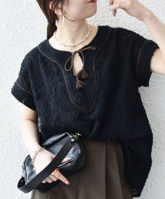 SHIPS / シップス シャツ・ブラウス | 《追加予約》SHIPS any:〈手洗い可能〉メッシュ ジャカード カフタン スキッパー ブラウス