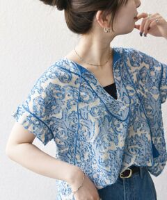 SHIPS / シップス シャツ・ブラウス | SHIPS any:〈手洗い可能〉メッシュ ジャカード カフタン スキッパー ブラウス