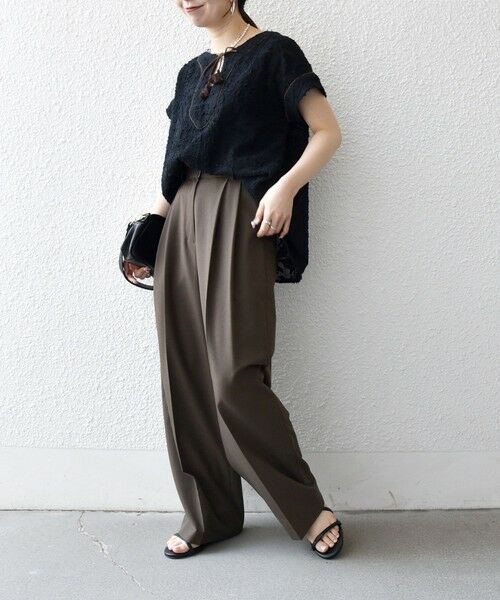 SHIPS / シップス シャツ・ブラウス | 《追加予約》SHIPS any:〈手洗い可能〉メッシュ ジャカード カフタン スキッパー ブラウス | 詳細1