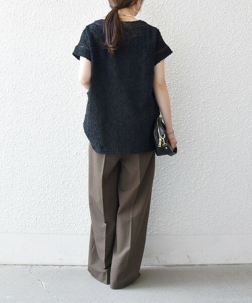 SHIPS / シップス シャツ・ブラウス | 《追加予約》SHIPS any:〈手洗い可能〉メッシュ ジャカード カフタン スキッパー ブラウス | 詳細2