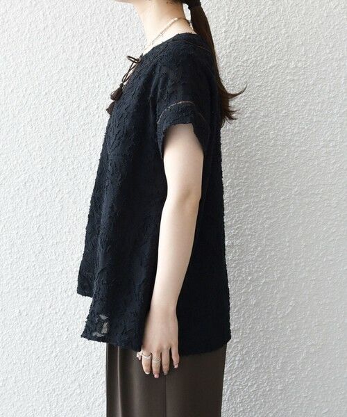 SHIPS / シップス シャツ・ブラウス | 《追加予約》SHIPS any:〈手洗い可能〉メッシュ ジャカード カフタン スキッパー ブラウス | 詳細17