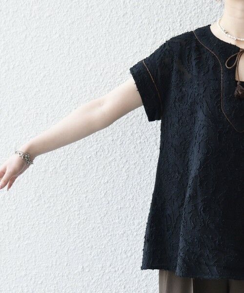 SHIPS / シップス シャツ・ブラウス | 《追加予約》SHIPS any:〈手洗い可能〉メッシュ ジャカード カフタン スキッパー ブラウス | 詳細19