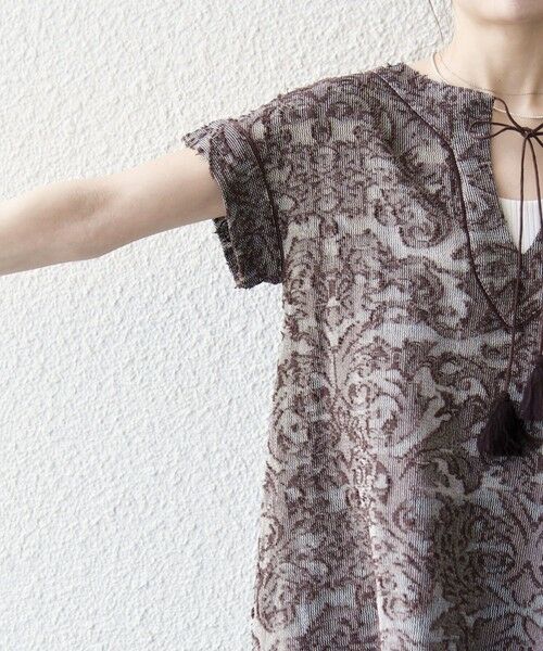 SHIPS / シップス シャツ・ブラウス | SHIPS any:〈手洗い可能〉メッシュ ジャカード カフタン スキッパー ブラウス | 詳細18