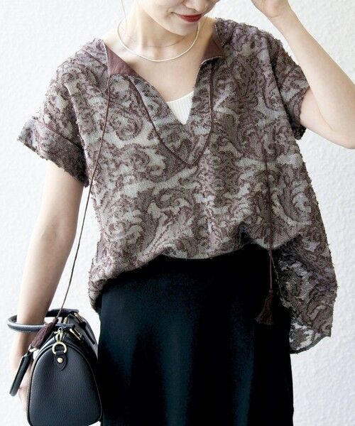 SHIPS / シップス シャツ・ブラウス | SHIPS any:〈手洗い可能〉メッシュ ジャカード カフタン スキッパー ブラウス | 詳細4