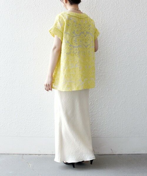 SHIPS / シップス シャツ・ブラウス | 《追加予約》SHIPS any:〈手洗い可能〉メッシュ ジャカード カフタン スキッパー ブラウス | 詳細21