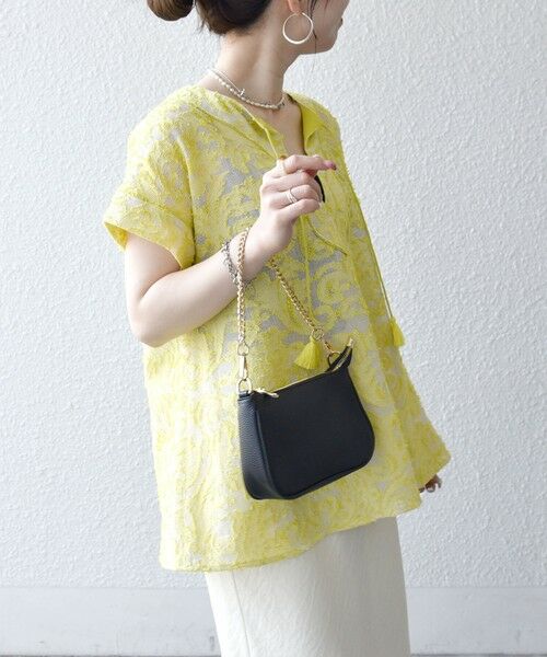 SHIPS / シップス シャツ・ブラウス | 《追加予約》SHIPS any:〈手洗い可能〉メッシュ ジャカード カフタン スキッパー ブラウス | 詳細24