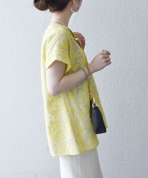 SHIPS / シップス シャツ・ブラウス | 《追加予約》SHIPS any:〈手洗い可能〉メッシュ ジャカード カフタン スキッパー ブラウス | 詳細25