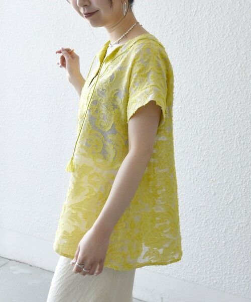 SHIPS / シップス シャツ・ブラウス | 《追加予約》SHIPS any:〈手洗い可能〉メッシュ ジャカード カフタン スキッパー ブラウス | 詳細28