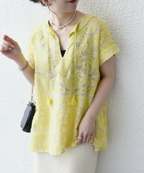 SHIPS / シップス シャツ・ブラウス | 《追加予約》SHIPS any:〈手洗い可能〉メッシュ ジャカード カフタン スキッパー ブラウス | 詳細29