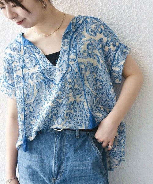 SHIPS / シップス シャツ・ブラウス | SHIPS any:〈手洗い可能〉メッシュ ジャカード カフタン スキッパー ブラウス | 詳細26