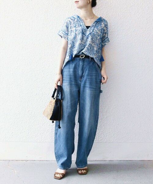 SHIPS / シップス シャツ・ブラウス | SHIPS any:〈手洗い可能〉メッシュ ジャカード カフタン スキッパー ブラウス | 詳細20