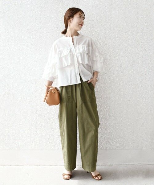 SHIPS / シップス シャツ・ブラウス | SHIPS any:〈洗濯機可能〉ボイル フリル バンドカラー シャツ ブラウス 2 | 詳細1