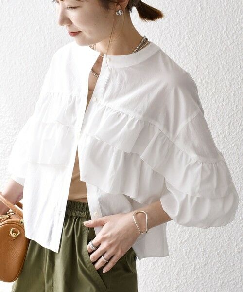 SHIPS / シップス シャツ・ブラウス | SHIPS any:〈洗濯機可能〉ボイル フリル バンドカラー シャツ ブラウス 2 | 詳細10