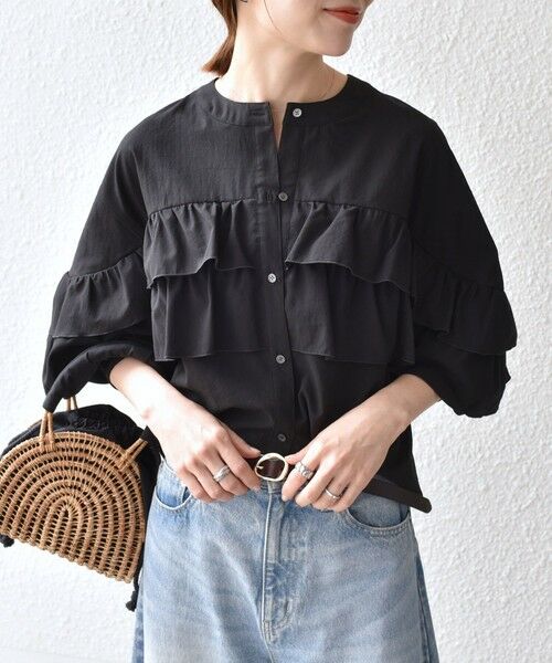 SHIPS / シップス シャツ・ブラウス | SHIPS any:〈洗濯機可能〉ボイル フリル バンドカラー シャツ ブラウス 2 | 詳細16