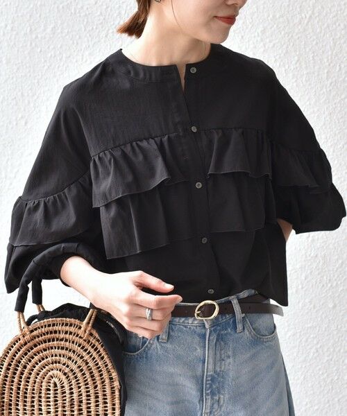 SHIPS / シップス シャツ・ブラウス | SHIPS any:〈洗濯機可能〉ボイル フリル バンドカラー シャツ ブラウス 2 | 詳細17