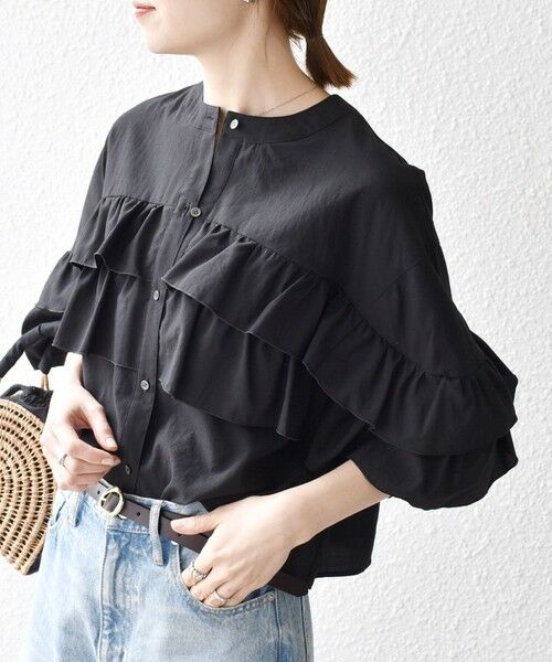 SHIPS / シップス シャツ・ブラウス | SHIPS any:〈洗濯機可能〉ボイル フリル バンドカラー シャツ ブラウス 2 | 詳細18