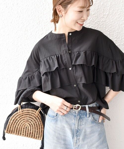 SHIPS / シップス シャツ・ブラウス | SHIPS any:〈洗濯機可能〉ボイル フリル バンドカラー シャツ ブラウス 2 | 詳細24