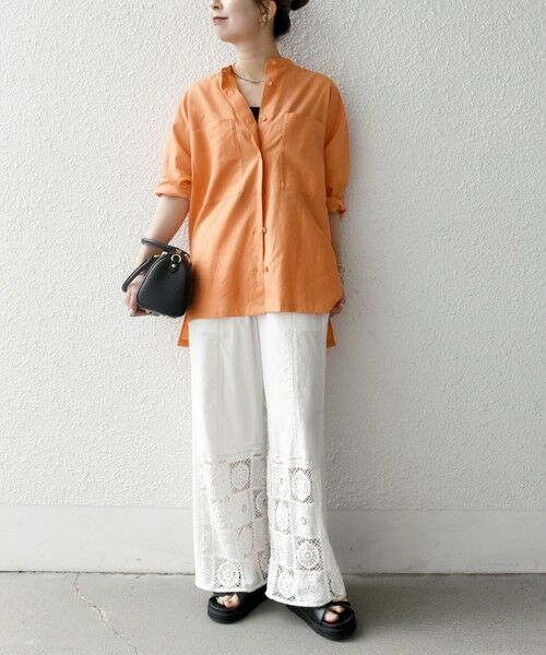 SHIPS / シップス シャツ・ブラウス | SHIPS any:〈洗濯機可能〉リネン ミックス スタンドカラー ポケット シャツ 25SS 2 | 詳細1