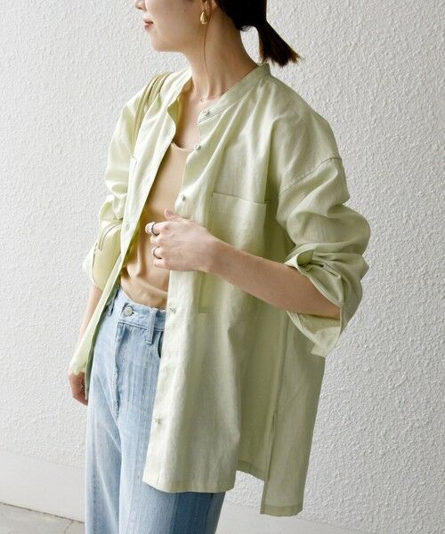 SHIPS / シップス シャツ・ブラウス | SHIPS any:〈洗濯機可能〉リネン ミックス スタンドカラー ポケット シャツ 25SS 2 | 詳細11