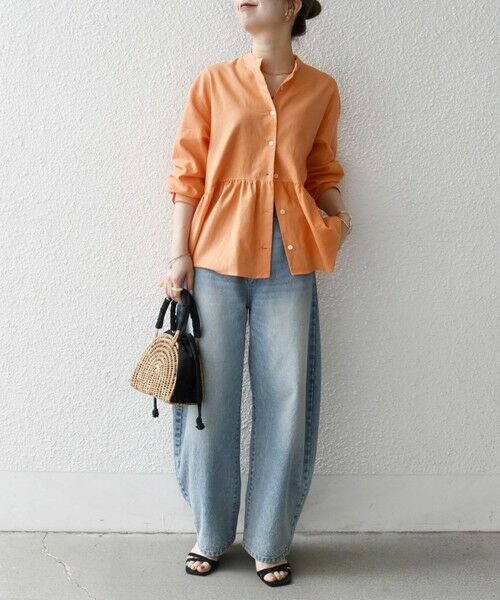 SHIPS / シップス シャツ・ブラウス | SHIPS any:〈洗濯機可能〉リネン ミックス リボン ペプラム バンドカラー シャツ 2 | 詳細14