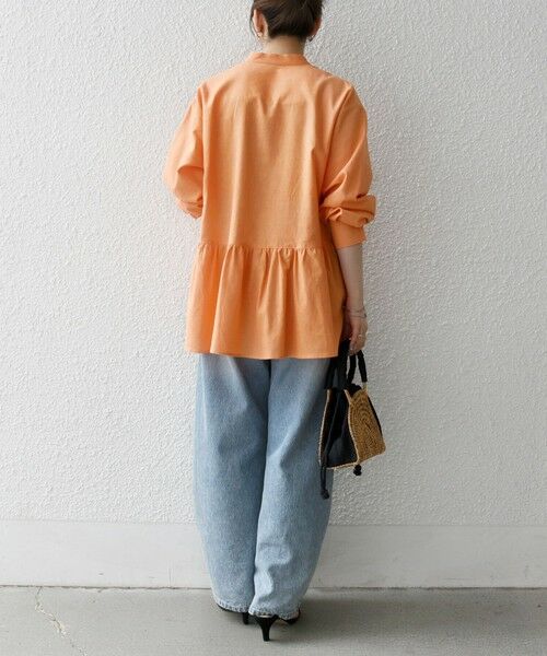 SHIPS / シップス シャツ・ブラウス | SHIPS any:〈洗濯機可能〉リネン ミックス リボン ペプラム バンドカラー シャツ 2 | 詳細15