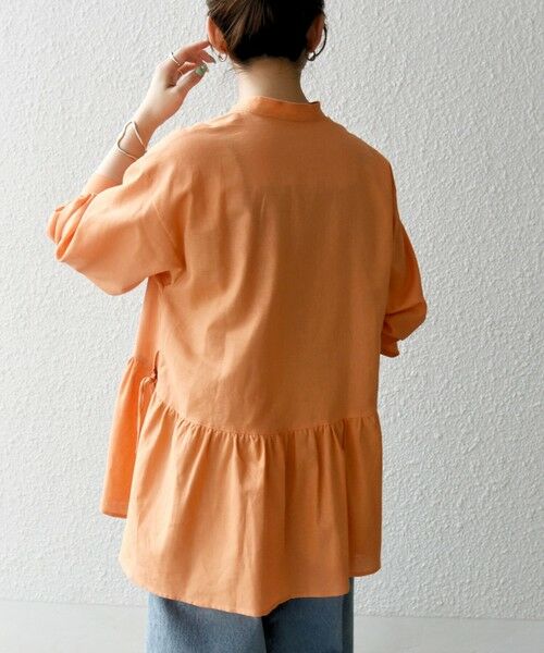 SHIPS / シップス シャツ・ブラウス | SHIPS any:〈洗濯機可能〉リネン ミックス リボン ペプラム バンドカラー シャツ 2 | 詳細18