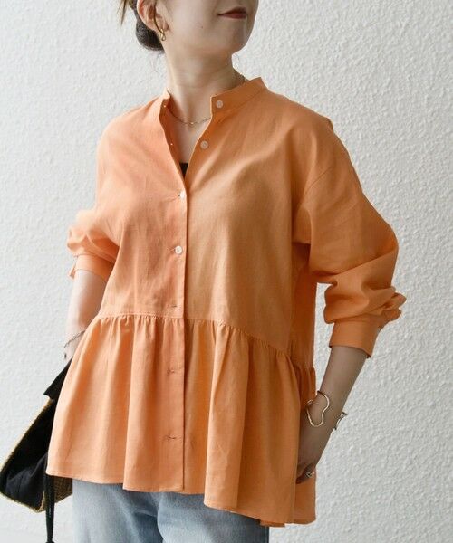 SHIPS / シップス シャツ・ブラウス | SHIPS any:〈洗濯機可能〉リネン ミックス リボン ペプラム バンドカラー シャツ 2 | 詳細19