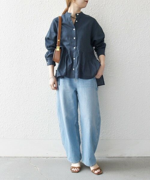 SHIPS / シップス シャツ・ブラウス | SHIPS any:〈洗濯機可能〉リネン ミックス リボン ペプラム バンドカラー シャツ 2 | 詳細22