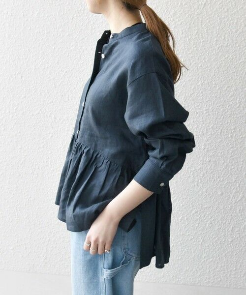 SHIPS / シップス シャツ・ブラウス | SHIPS any:〈洗濯機可能〉リネン ミックス リボン ペプラム バンドカラー シャツ 2 | 詳細25