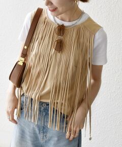 SHIPS / シップス ベスト | bon_meur:〈手洗い可能〉フリンジ チャーム ノースリーブ プルオーバー