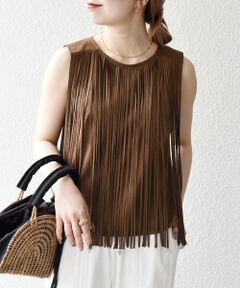 SHIPS / シップス ベスト | bon_meur:〈手洗い可能〉フリンジ チャーム ノースリーブ プルオーバー