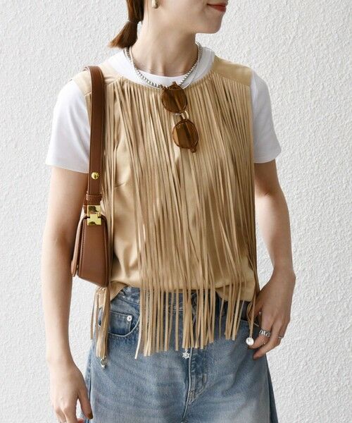 SHIPS / シップス ベスト | bon_meur:〈手洗い可能〉フリンジ チャーム ノースリーブ プルオーバー | 詳細3