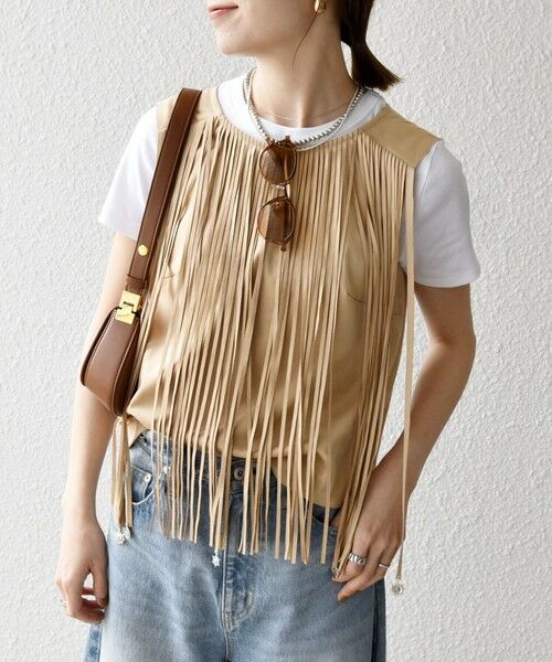 SHIPS / シップス ベスト | bon_meur:〈手洗い可能〉フリンジ チャーム ノースリーブ プルオーバー | 詳細7