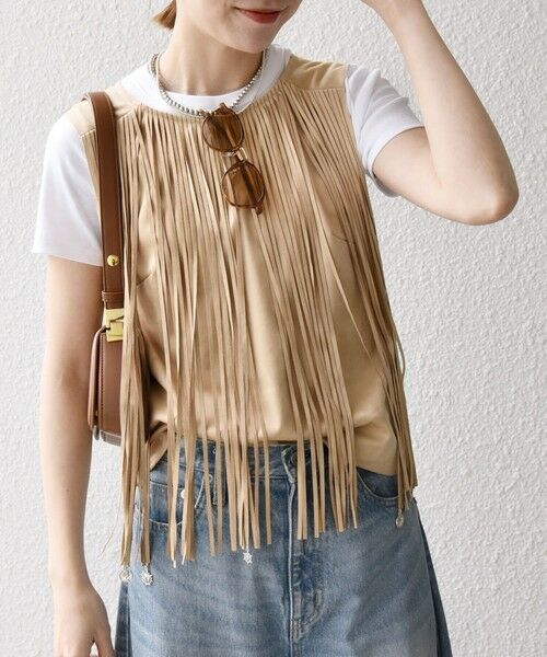 SHIPS / シップス ベスト | bon_meur:〈手洗い可能〉フリンジ チャーム ノースリーブ プルオーバー | 詳細8