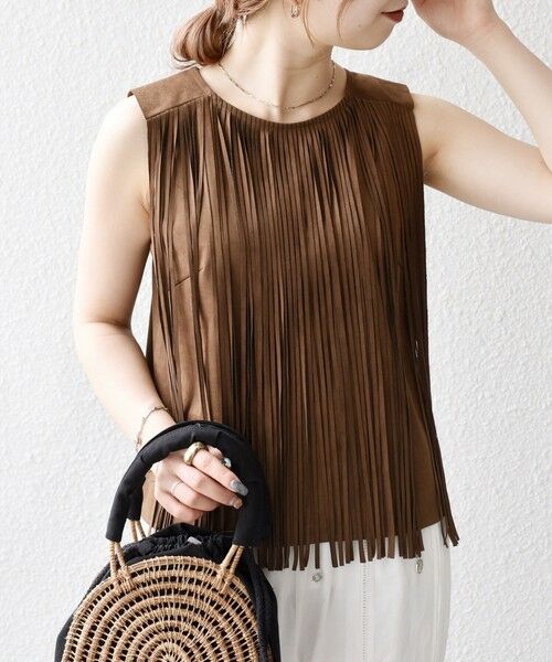 SHIPS / シップス ベスト | bon_meur:〈手洗い可能〉フリンジ チャーム ノースリーブ プルオーバー | 詳細17