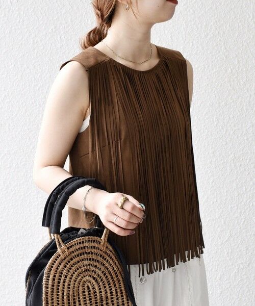 SHIPS / シップス ベスト | bon_meur:〈手洗い可能〉フリンジ チャーム ノースリーブ プルオーバー | 詳細18