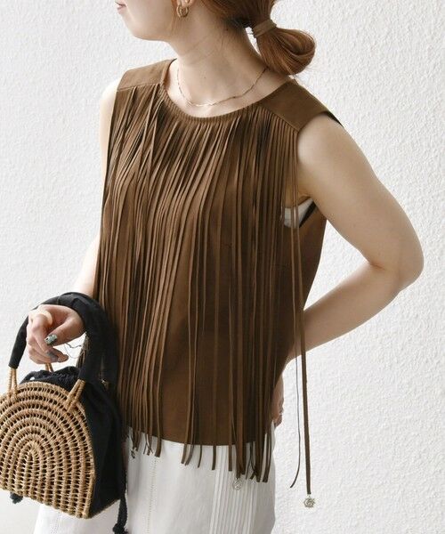 SHIPS / シップス ベスト | bon_meur:〈手洗い可能〉フリンジ チャーム ノースリーブ プルオーバー | 詳細21