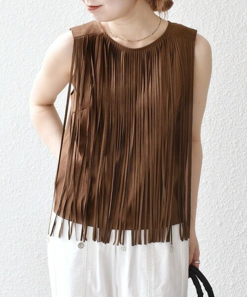 SHIPS / シップス ベスト | bon_meur:〈手洗い可能〉フリンジ チャーム ノースリーブ プルオーバー | 詳細22