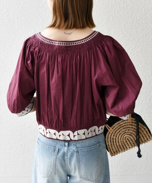 SHIPS / シップス シャツ・ブラウス | bon_meur:〈洗濯機可能〉ジオメトリック エンブロイダリー シャーリング ブラウス | 詳細14