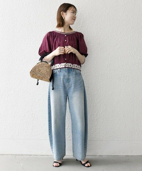 SHIPS / シップス シャツ・ブラウス | bon_meur:〈洗濯機可能〉ジオメトリック エンブロイダリー シャーリング ブラウス | 詳細10