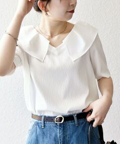 SHIPS / シップス シャツ・ブラウス | 【WEB限定】SHIPS any:〈洗濯機可能〉ラフ サテン フリルカラー ブラウス 25SS