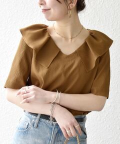 SHIPS / シップス シャツ・ブラウス | 《一部追加予約》【WEB限定】SHIPS any:〈洗濯機可能〉ラフ サテン フリルカラー ブラウス 26SS