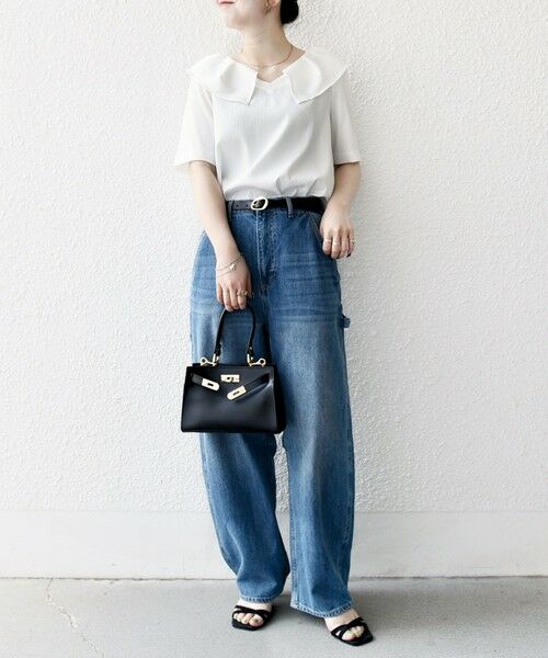 SHIPS / シップス シャツ・ブラウス | 【WEB限定】SHIPS any:〈洗濯機可能〉ラフ サテン フリルカラー ブラウス 25SS | 詳細1